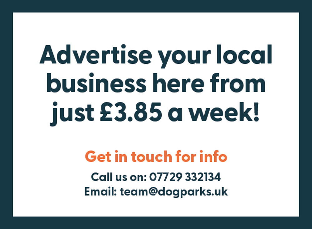 advertisement for https://dogparks.uk